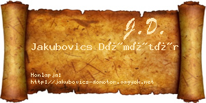 Jakubovics Dömötör névjegykártya